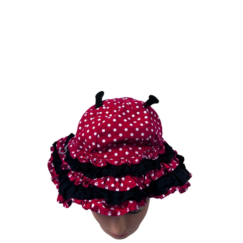 Gymboree Ladybug Sun Hat 12-24 Months Red Polka Dot Ruffle Kids